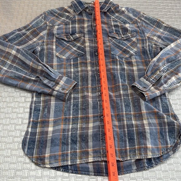 Mossimo Supply Co multicolored Plaid Button Up Long Sleeve Shirt Size Medium - Picture 4 of 8